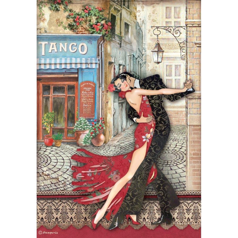 Stamperia Desire A4 Rice Paper Sheet: Tango (DFSA4717)