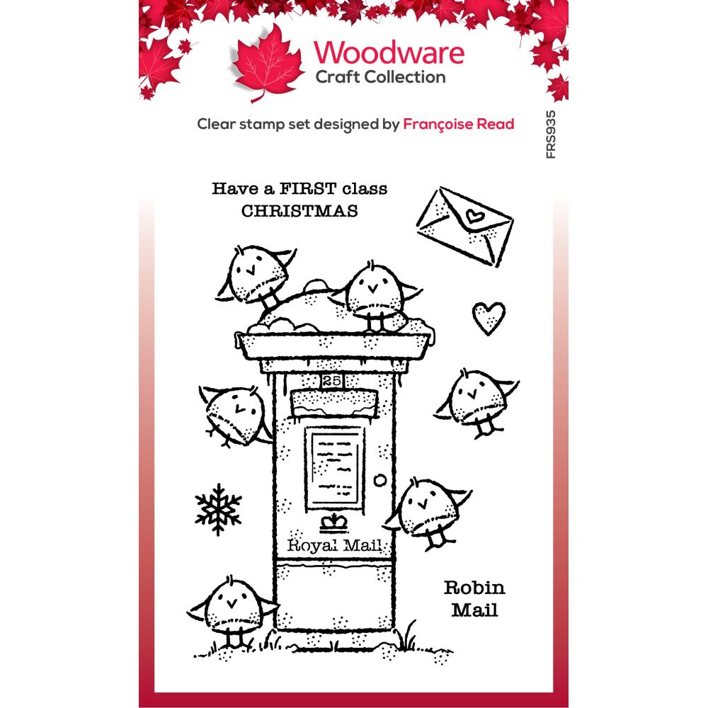 Woodware 4"x6" Clear Stamp: Robin Post (FRS935)