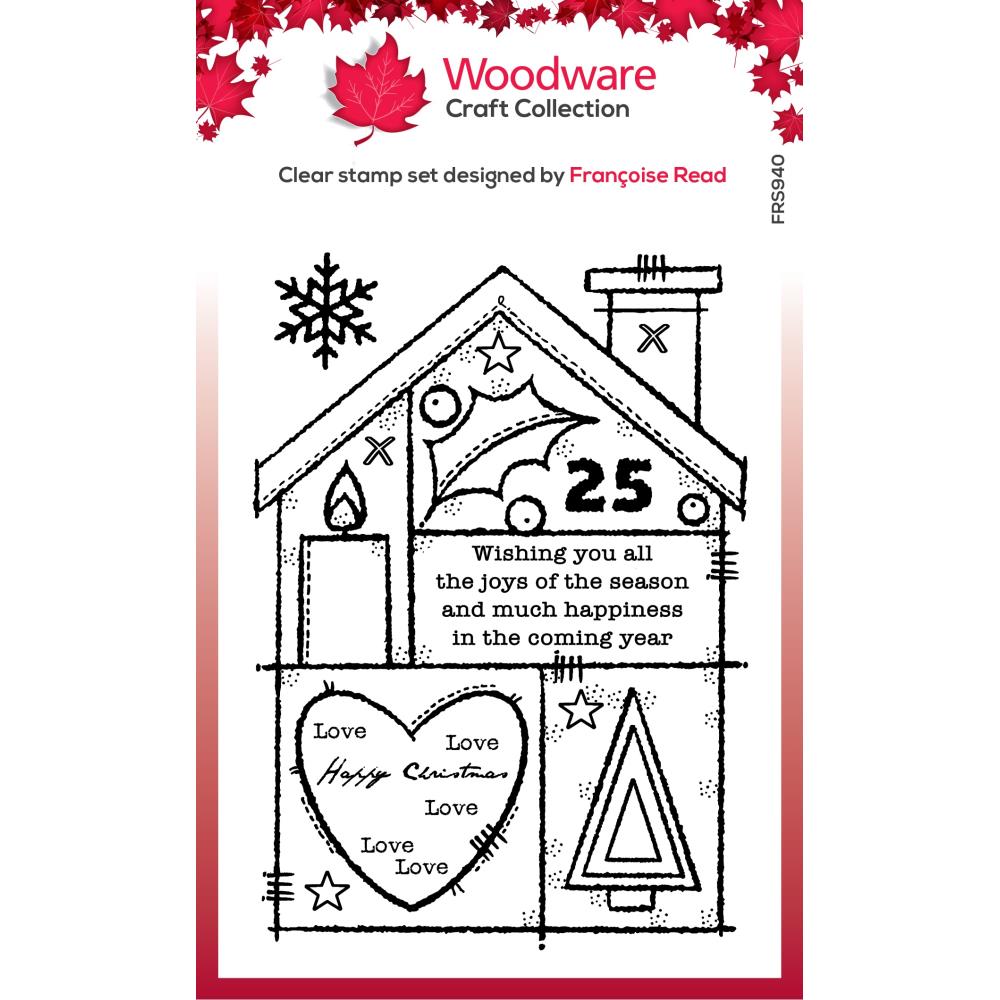 Woodware 4"x6" Clear Stamp: Christmas House (FRS940)