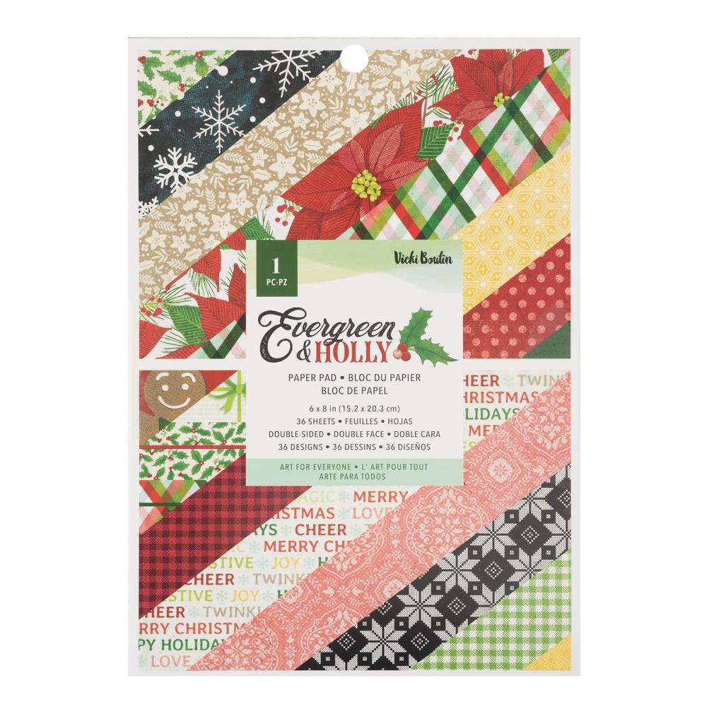 Vicki Boutin Evergreen & Holly 6"x8" Double Sided Paper Pad (VBEH3705)