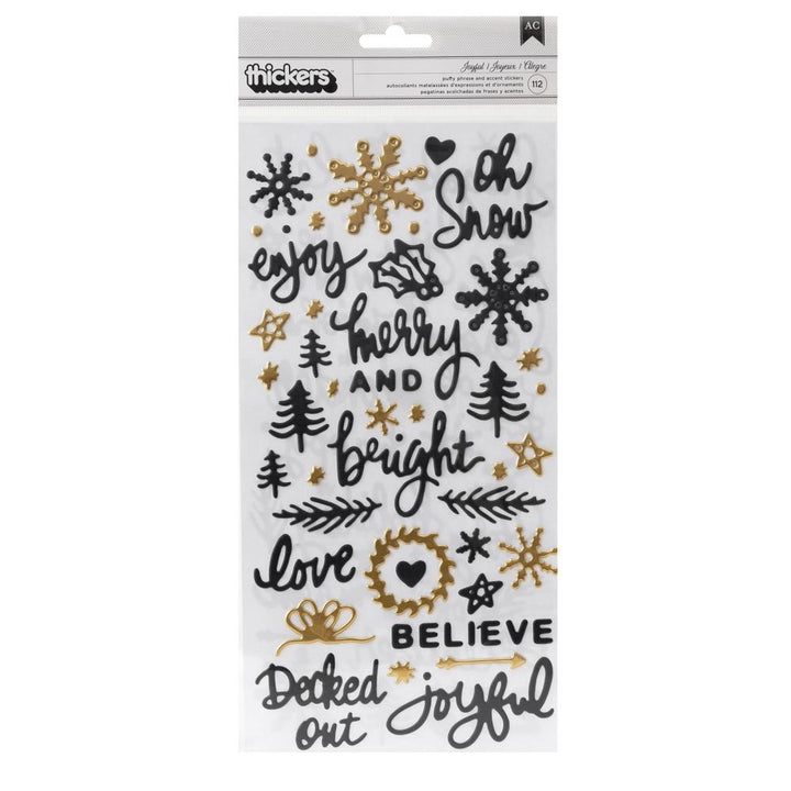Vicki Boutin Evergreen & Holly 6"x12" Thicker Stickers: Joyful Phrase (VBEH3708)