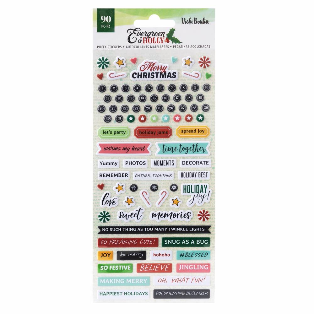Vicki Boutin Evergreen & Holly Puffy Stickers (VBEH3714)