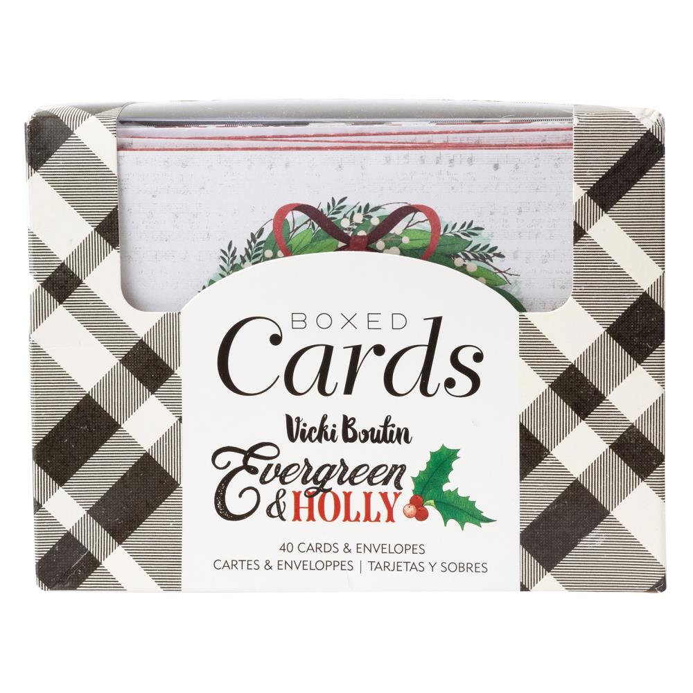 Vicki Boutin Evergreen & Holly A2 Cards w/Envelopes (VBEH3720)
