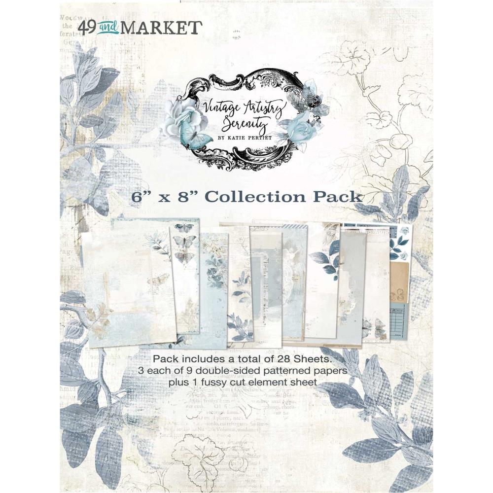 49 and Market Vintage Artistry Serenity 6"x8" Collection Pack (VAS38015)
