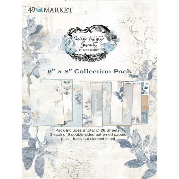49 and Market Vintage Artistry Serenity 6"x8" Collection Pack (VAS38015)