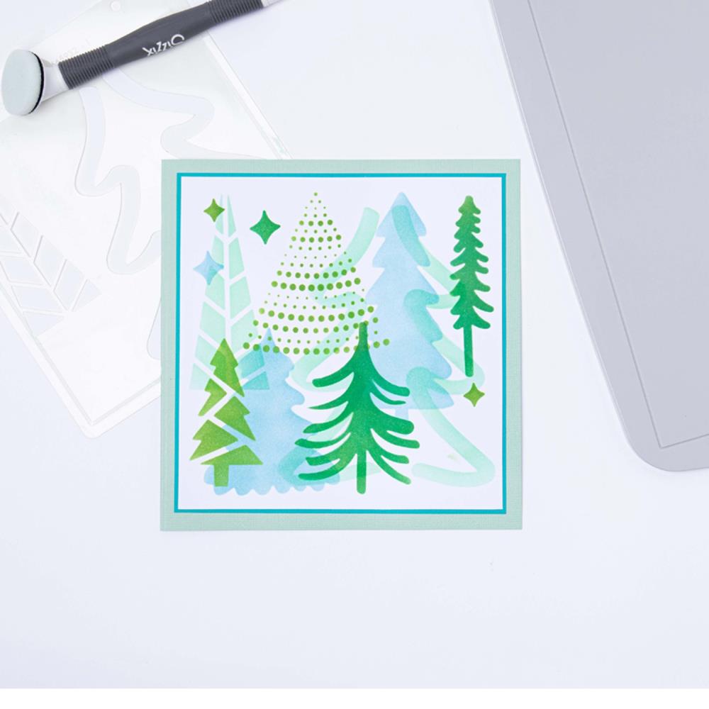 Sizzix Making Tool 6"X6" Layered Stencil: Doodle Trees, By Olivia Rose (665932)