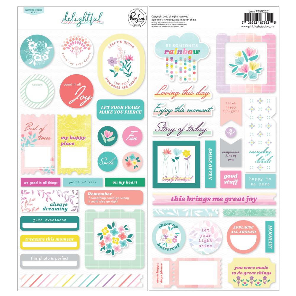 Pinkfresh Studio Delightful Cardstock Stickers (PFDE9222)