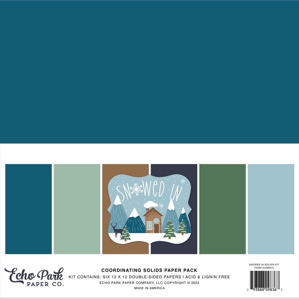 Echo Park Snowed In 12"x12" Solid Double Sided Paper Pad (SI288015)