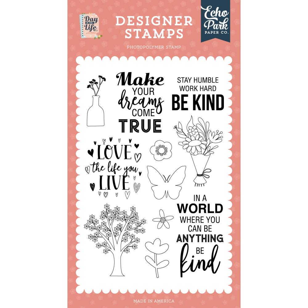 Echo Park Day In The Life No. 2 4"x6" Clear Stamps: Love The Life (LN292045)