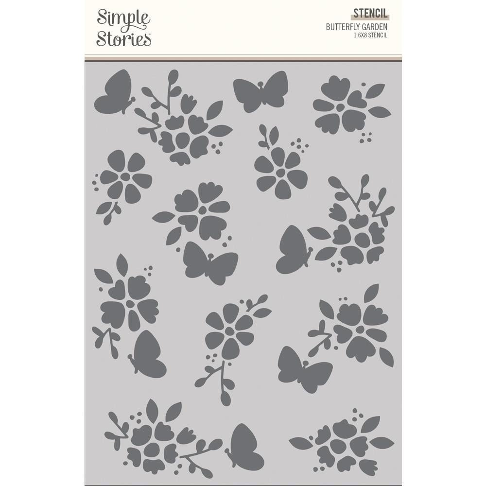 Simple Stories The Simple Life 6"x8" Stencil: Butterfly Garden (IMP18826)