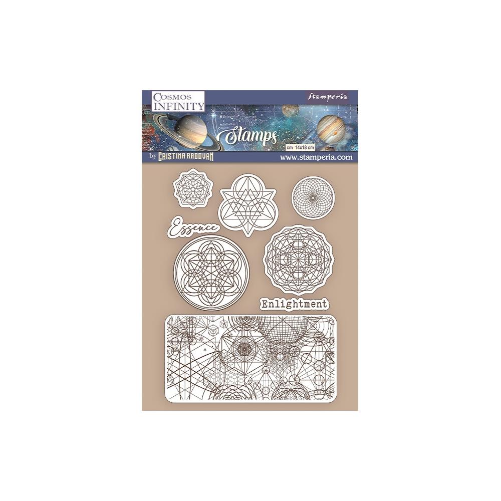 Stamperia Cosmos Infinity 5.5"x7" Rubber Stamps: Essence Symbols (WTKCC219)