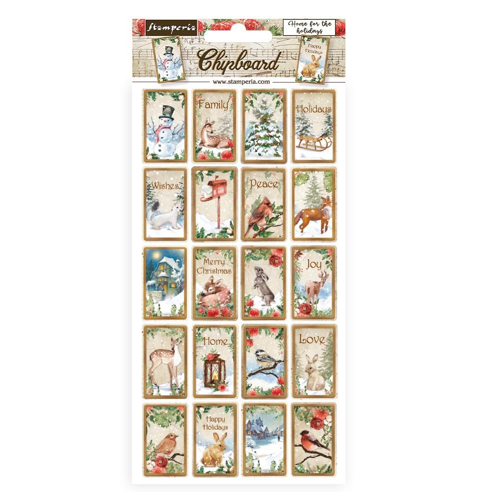 Stamperia Home For The Holidays 6"x12"Adhesive Chipboard (DFLCB59)