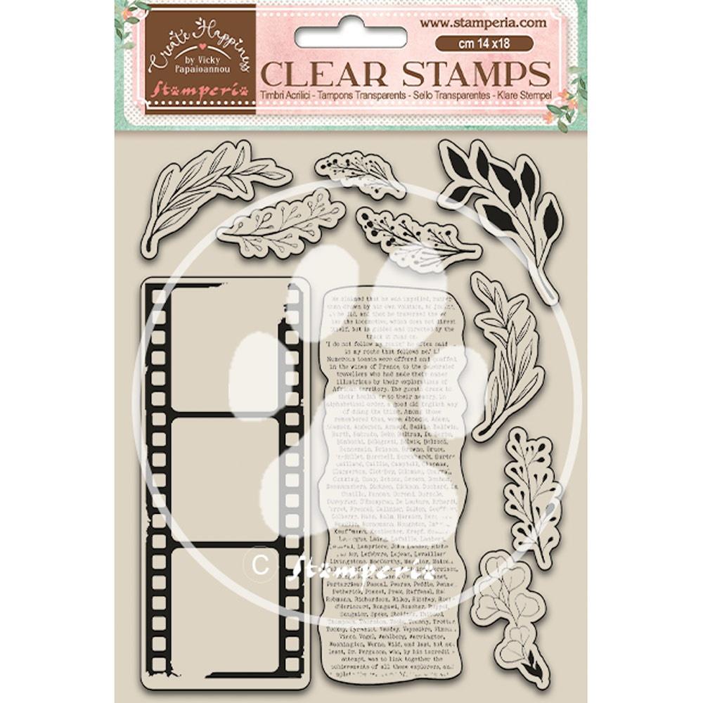 Stamperia Create Happiness Clear Stamps: Leaves and Movie Film (WTK164)