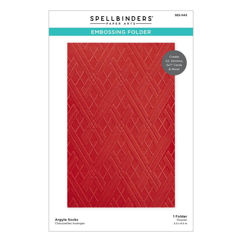 Spellbinders Embossing Folder: Argyle Socks (SES043)