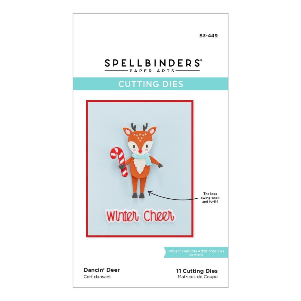 Spellbinders Etched Dies: Tinsel Time - Dancin' Deer (S3449)