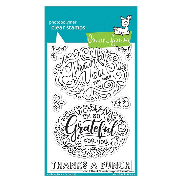 Lawn Fawn 4"x6" Clear Stamps: Gaint Thank You Messages (LF2935)
