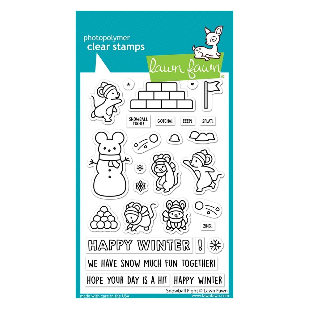 Lawn Fawn 4"x6" Clear Stamps: Snowball Fight (LF2941)