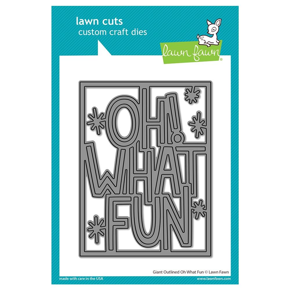 Lawn Fawn Custom Craft Dies: Giant Outlined 'Oh What Fun' (LF2972)