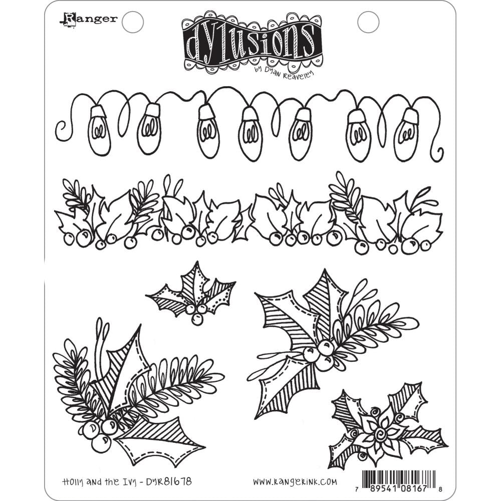 Dylusions Cling Stamp: Holly and the Ivy (DYR81678)