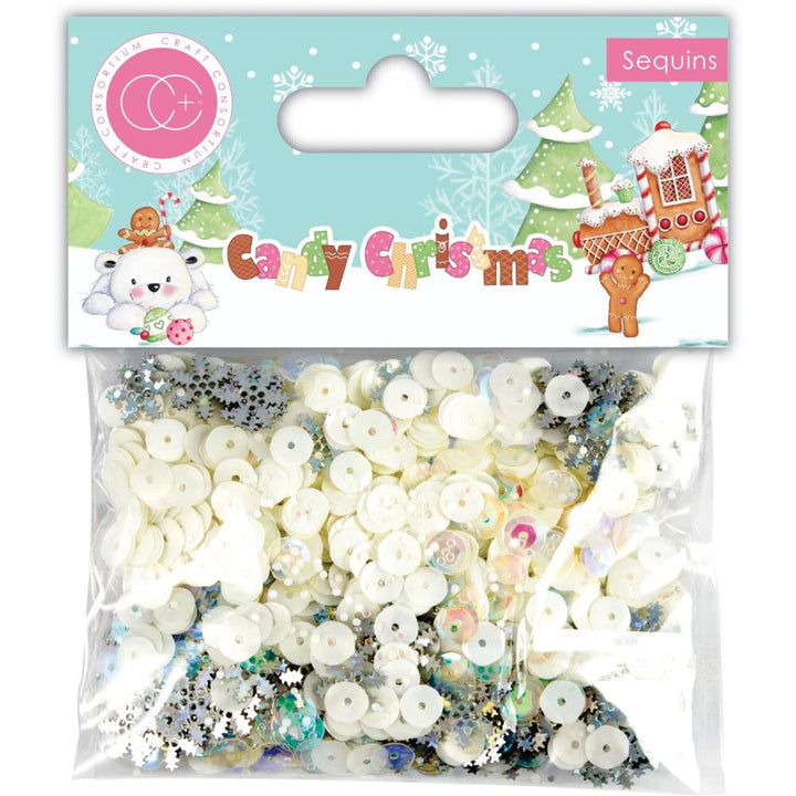 Craft Consortium Candy Christmas Sequins: Snowflakes (CCSQN010)