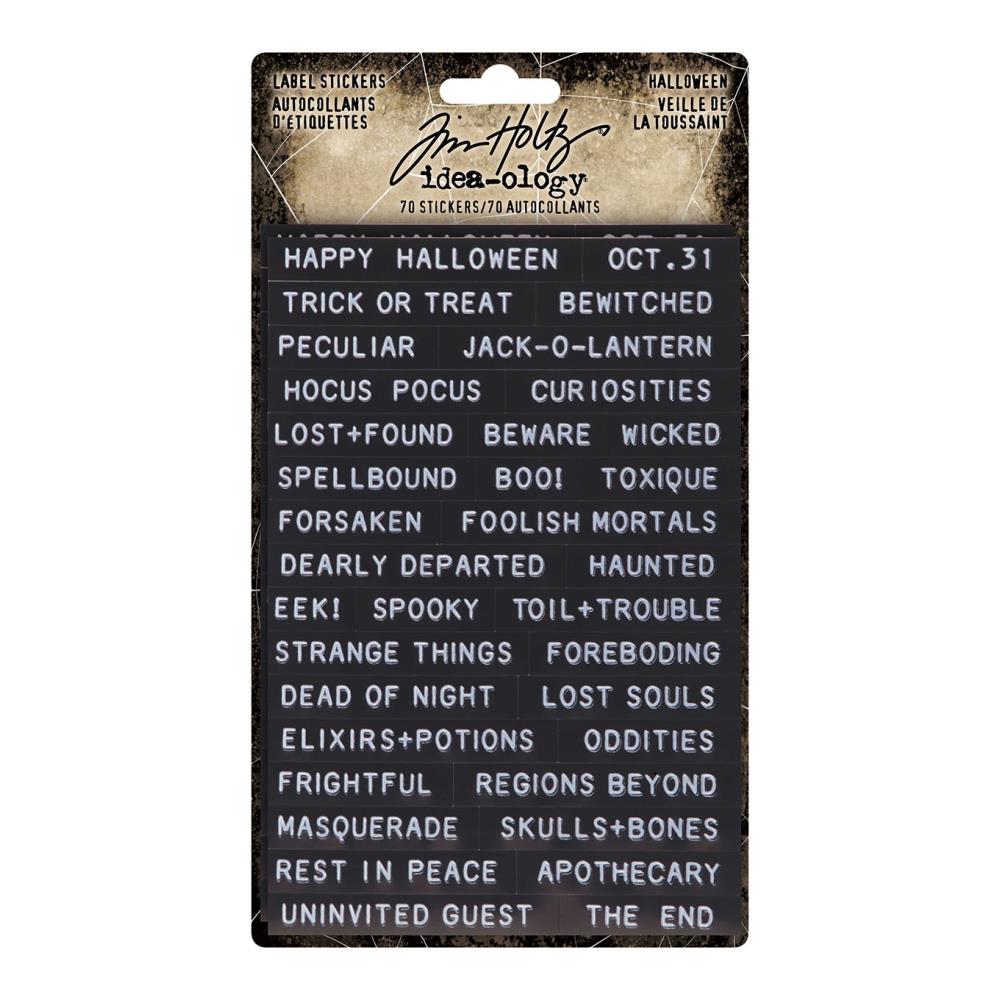 Tim Holtz Idea-Ology Halloween Sentiment Label Stickers (TH94263)