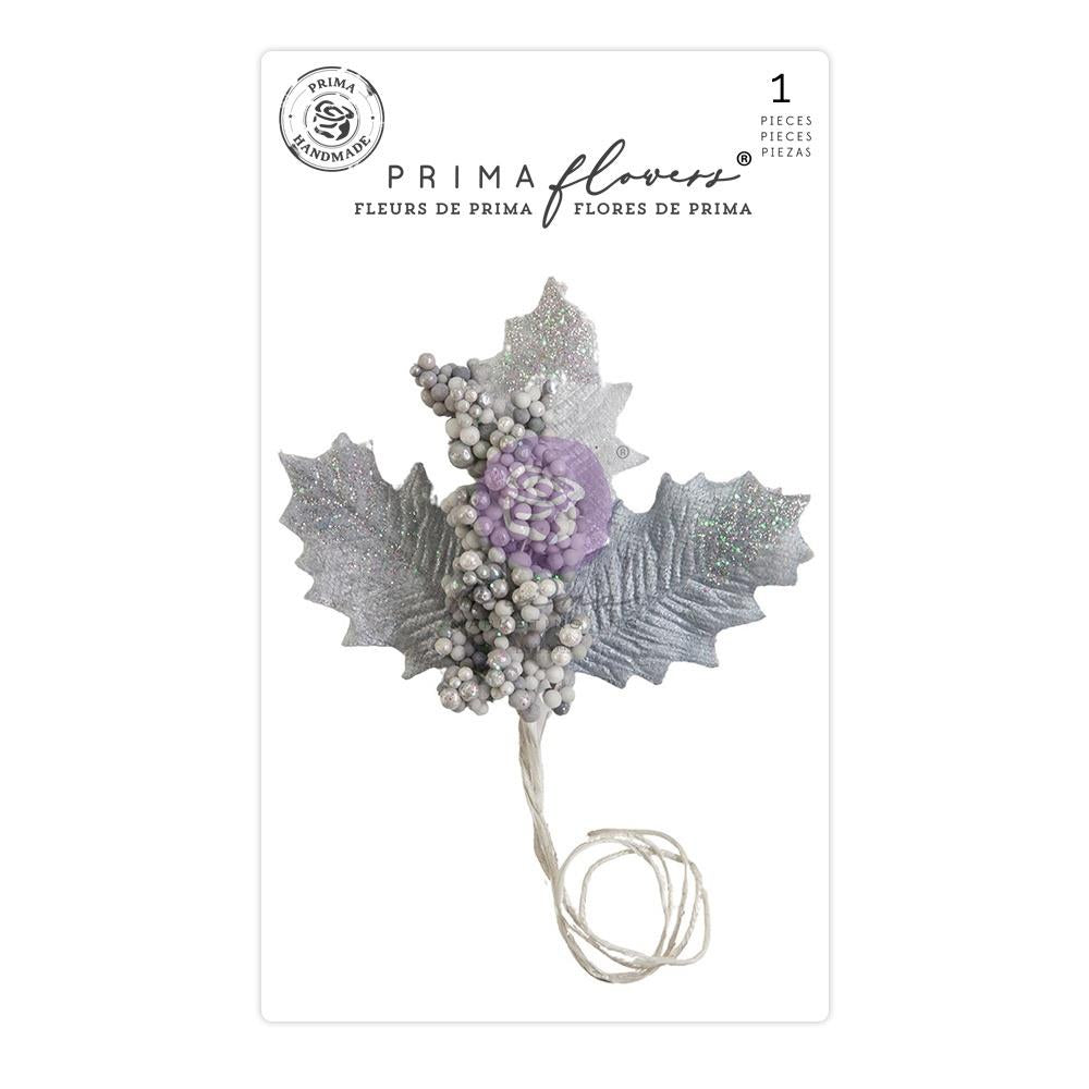 Prima Marketing Candy Cane Lane Mulberry Paper Flower: Silver Bells (FG663049)