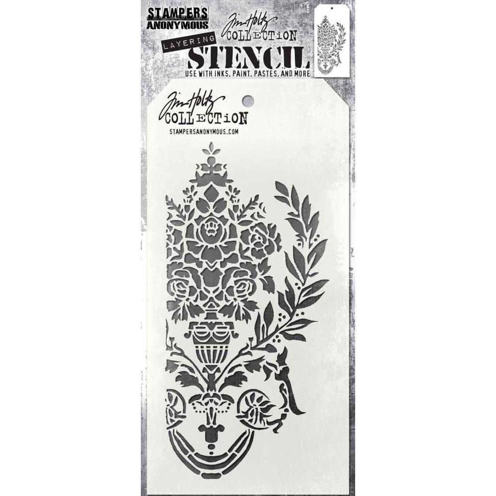 Tim Holtz 4"x8.5" Layering Stencil: Crest, by Stampers Anonymous (THS161)