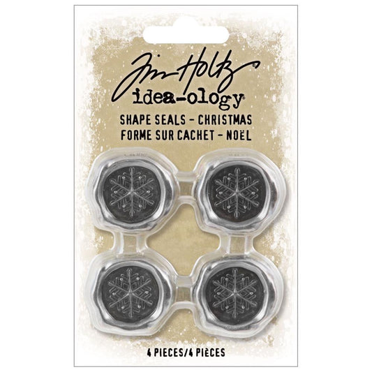 Tim Holtz Idea-Ology Christmas Metal Shaped Seals, 4/Pkg (TH94293)