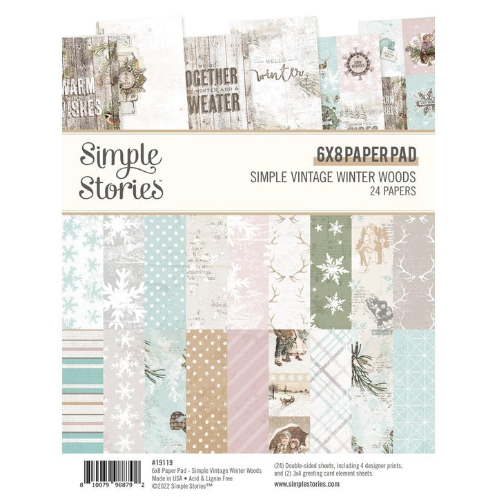 Simple Stories Vintage Winter Woods 6"x8" Double Sided Paper Pad (SVWW9119)
