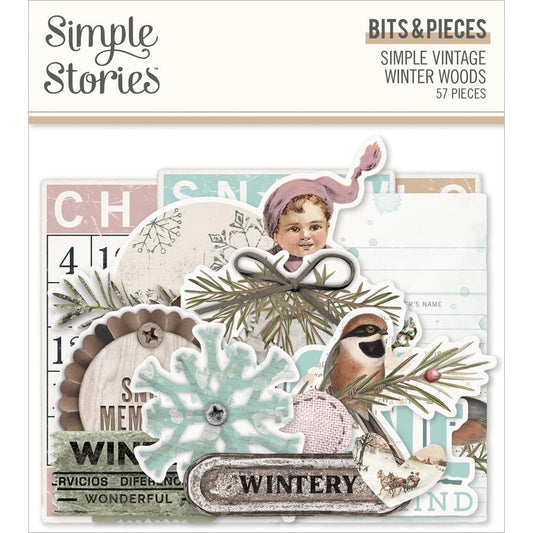 Simple Stories Vintage Winter Woods Bits and Pieces Die Cuts (SVWW9122)