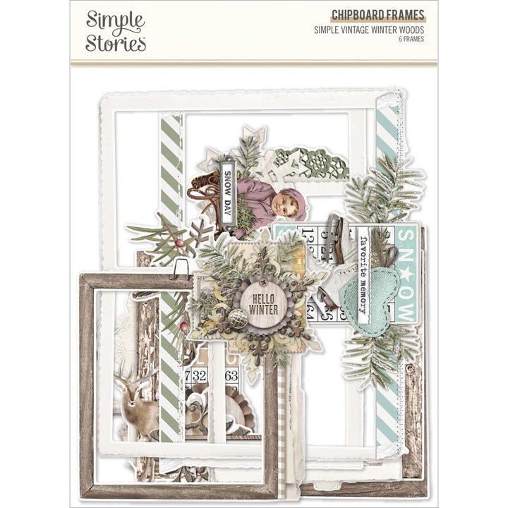 Simple Stories Vintage Winter Woods Chipboard Frames (SVWW9125)