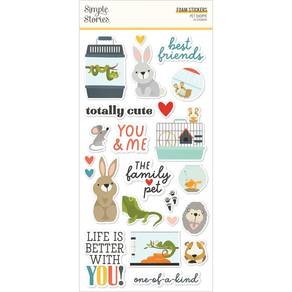 Simple Stories Pet Shoppe Foam Stickers (PET19211)