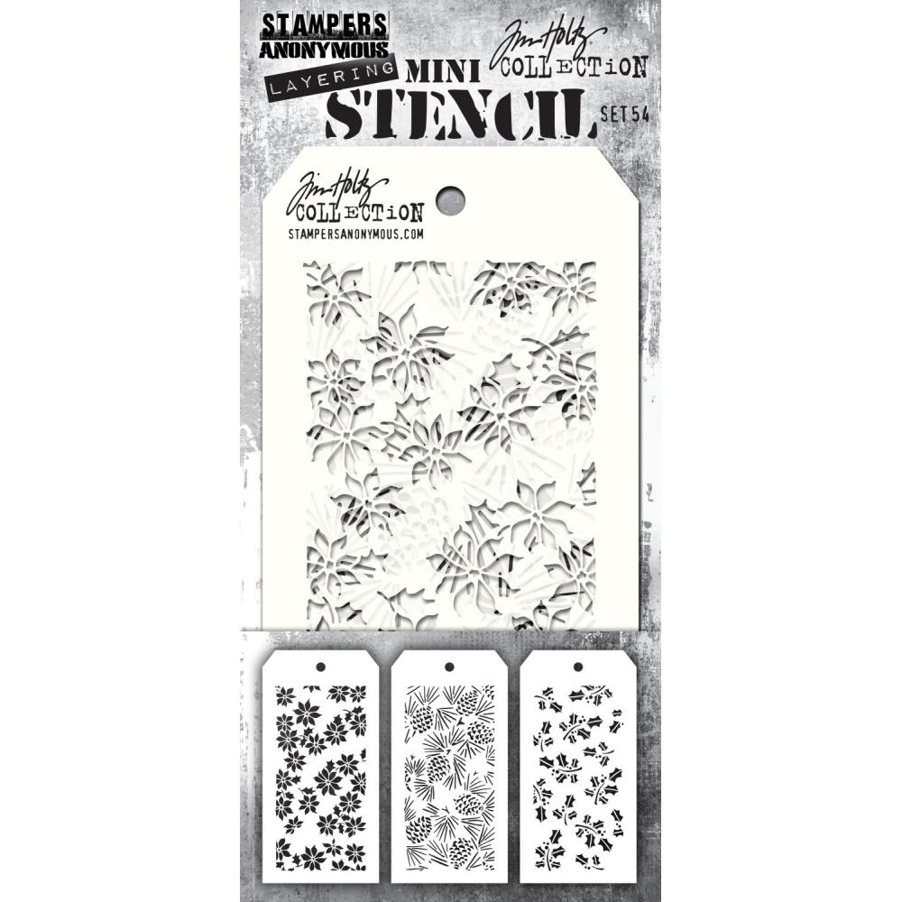 Tim Holtz Mini Layering Stencils: Set #54, by Stampers Anonymous (MTS54)