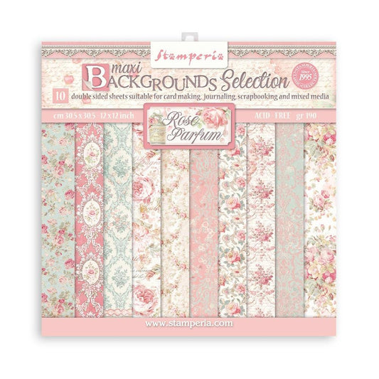 Stamperia Rose Parfum 12"x12" Double Sided Paper Pad: Backgrounds (SBBL126)