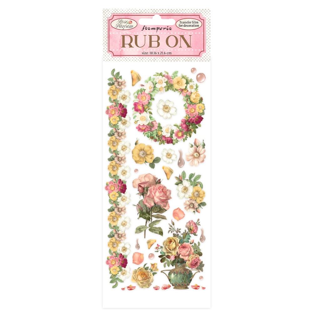 Stamperia Rose Parfum 4"x8.5" Rub Ons: Flowers and Garlands (DFLRB15)