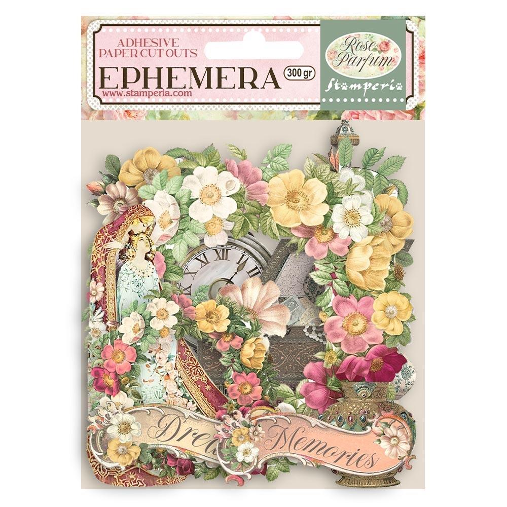 Stamperia Rose Parfum Adhesive Ephemera Die Cuts: Flowers and Garlands (DFLCT09)
