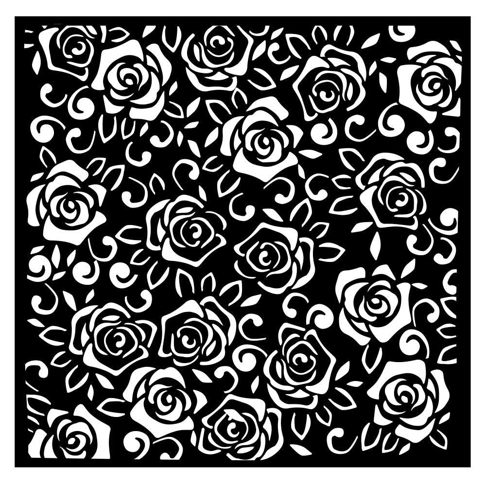 Stamperia Rose Parfum 7"x7" Stencils: Roses Pattern (KSTDQ76)