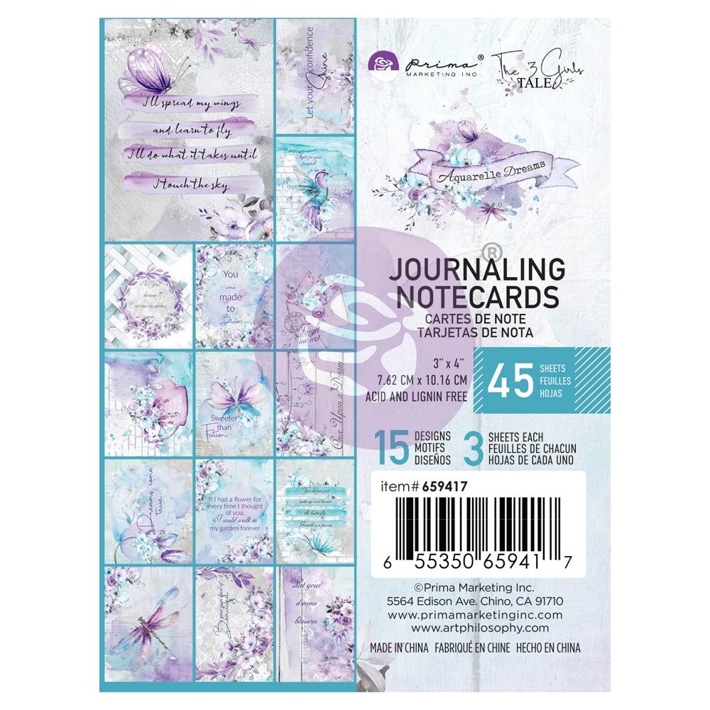 Prima Marketing Aquarelle Dreams 3"x4" Journaling Cards (P659417)