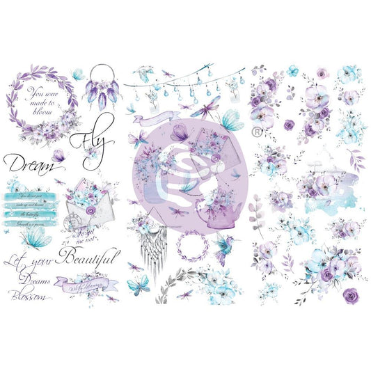 Prima Marketing Aquarelle Dreams 6"x12" Rub On Transfers (P659448)