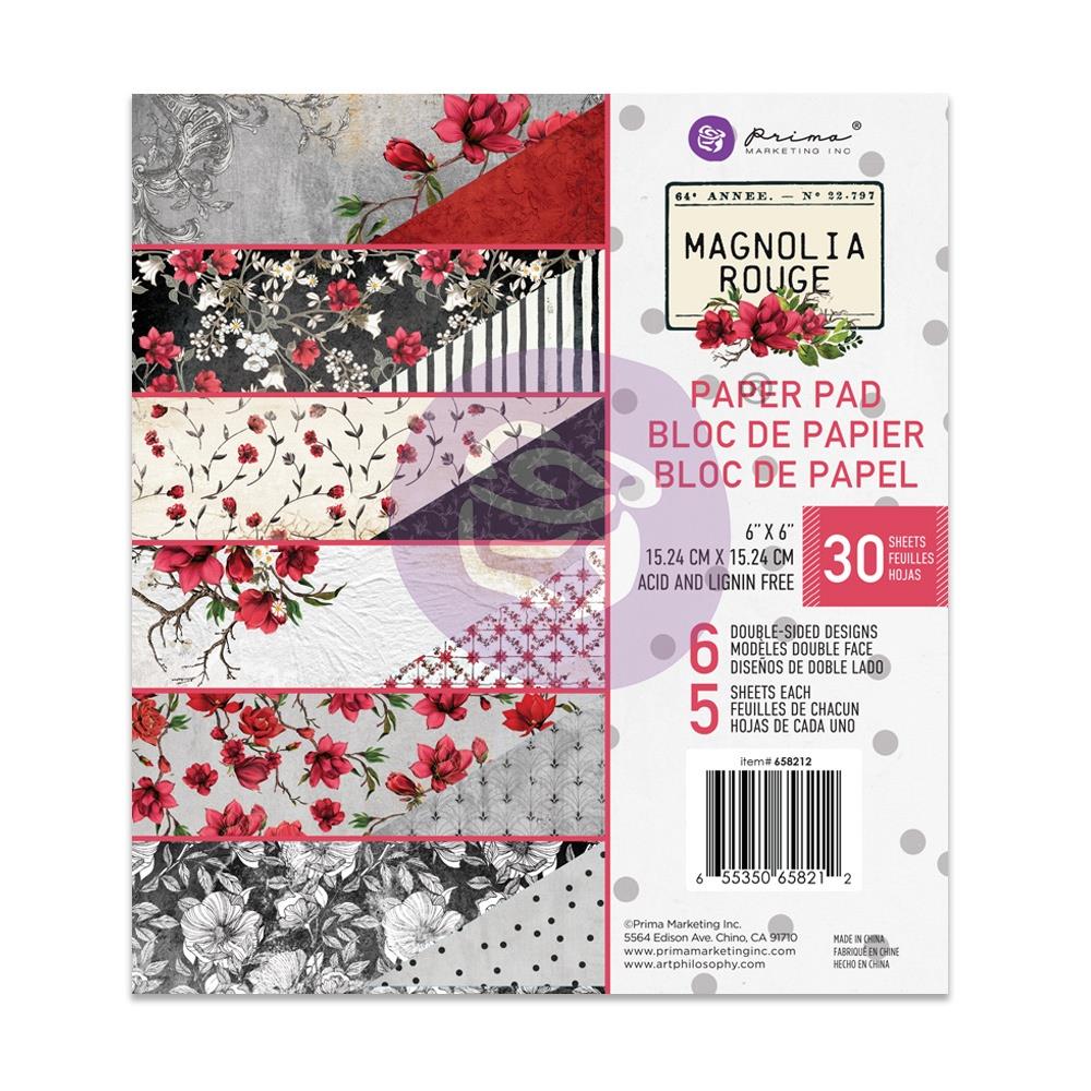 Prima Marketing Magnolia Rouge 6"x6" Double Sided Paper Pad (P658212)