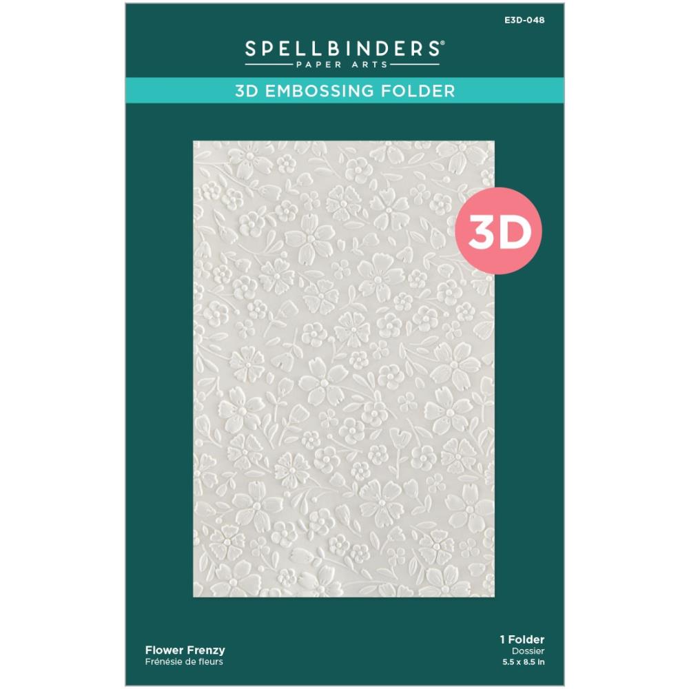 Spellbinders 5.5"x8" 3D Embossing Folder: Flower Frenzy (E3D048)