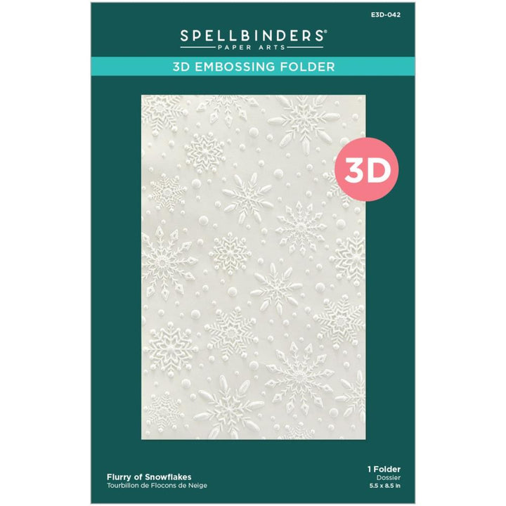 Spellbinders 5.5"x8" 3D Embossing Folder: Flurry of Snowflakes (E3D042)