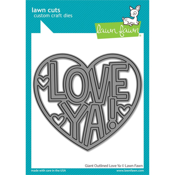 Lawn Fawn Custom Craft Dies: Giant Outlined Love Ya (LF3020)