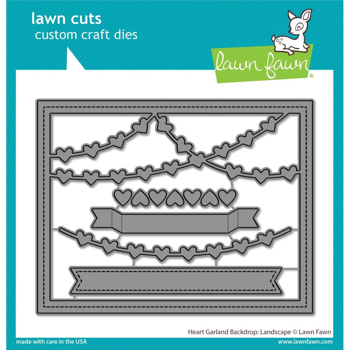 Lawn Fawn Custom Craft Dies: Heart Garland Backdrop, Landscape (LF3021)