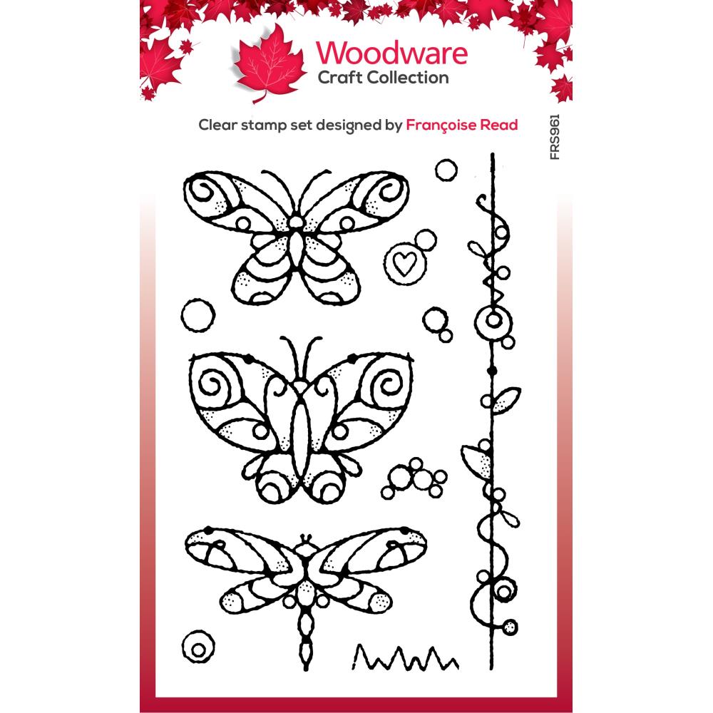 Woodware 4"x6" Clear Stamps: Wired Butterfly (FRS961)
