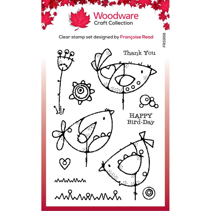 Woodware 4"x6" Clear Stamps: It's A Bird-Day (FRS958)