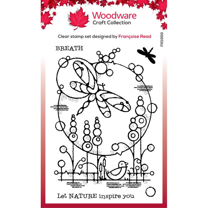 Woodware 4"x6" Clear Stamps: Dragonfly Pond (FRS959)