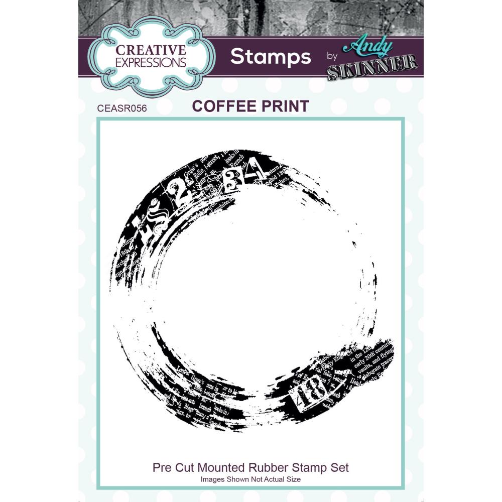 Creative Expressions 3"x3" Rubber Stamp: Coffee Print, by Andy Skinner (CEASR056)