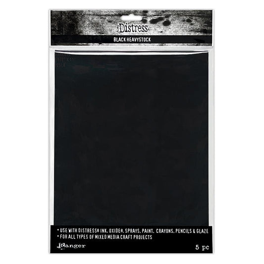 Tim Holtz Distress Black Heavystock, 5/Pkg (TDA79293)