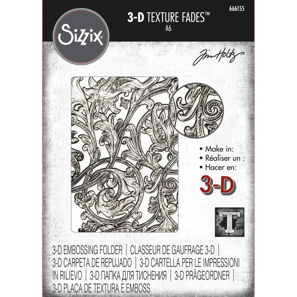Tim Holtz 3D Texture Fades Embossing Folder: Entangled, by Sizzix (666155)